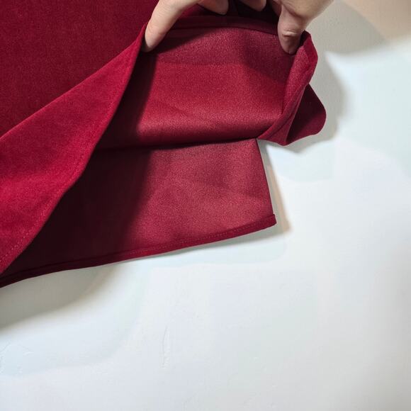 Vintage Microsuede Tank Top Size S Red Scoop Neck Side Slits Oversized Made USA - Picture 3 of 6